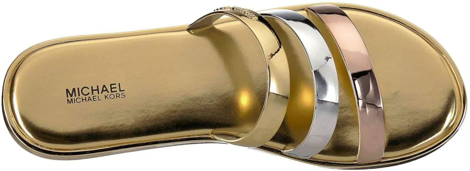 michael kors keiko metallic slide
