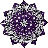 HankieWorld 6 Pack 12 Pack Bandanas 2 Sides Printed 22inch Unisex Cowboy Kerchiefs