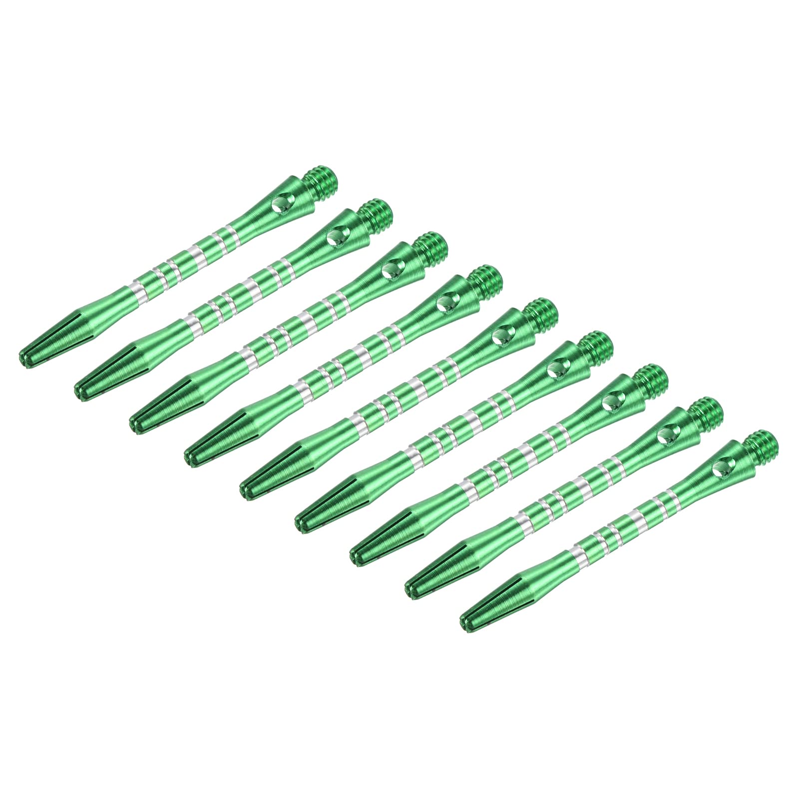 PATIKIL 45mm Aluminum Dart Shafts, Medium 2BA Thread Dart Stems Dart Accessories Throwing Fitting for Steel Tip - 9 Pack (Silver Tone, Green)