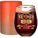 ZCLOMOLC Great Retirement Gift for Women & Men 2026 !Coworker Leaving Gifts,Retirement Decorations, Farewell Goodbye Gifts For Coworkers - Stemless Wine glass
