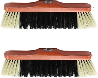 com-four® 2X Zimmerbesen ohne Stiel mit Schraubgewinde - Stubenbesen mit Rosshaarmischung - Rosshaarbesen aus Buchenholz - ca. 30 cm (Zimmerbesen - 02 Stück)