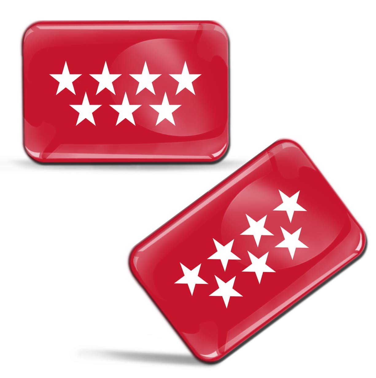 Biomar Labs Country Flag Sticker Set Self Adhesive Vinyl Decals National Flag Stickers Car Motorcycle Laptop Phone Window Interior Exterior (Spain Community of Madrid Flag F 84)