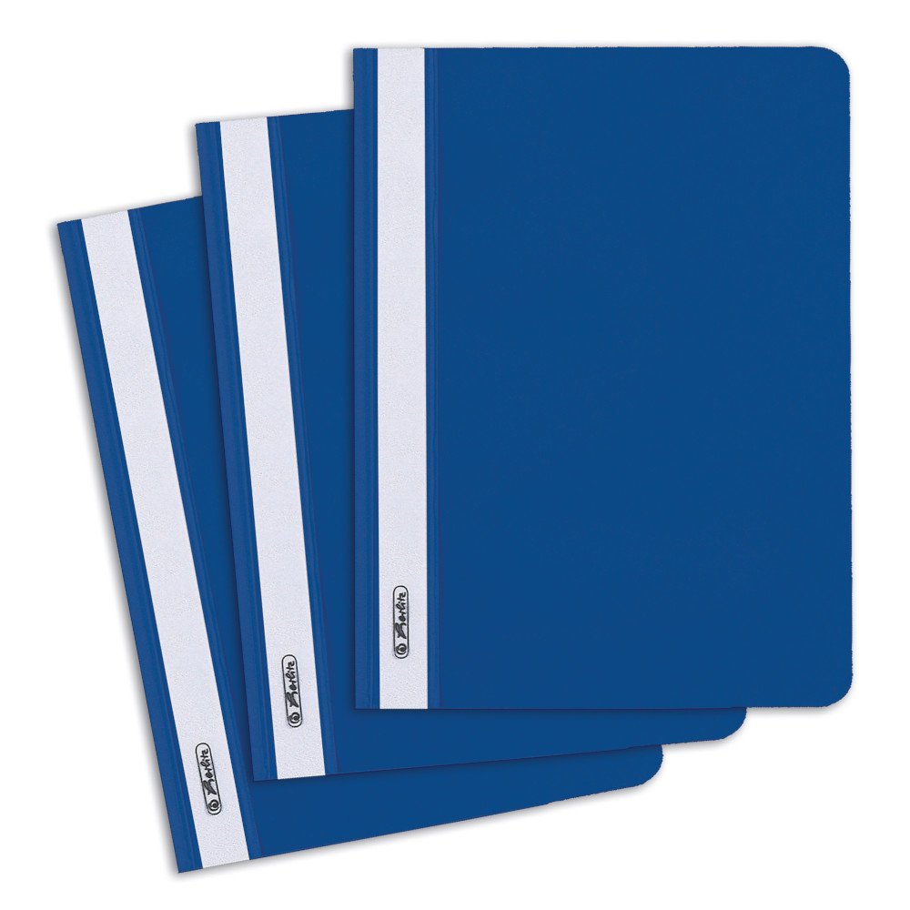 Herlitz 975433 A4 File Folder, Made from Polypropylene, with a Transparent Front Cover – red (Pack of 10) a5 Blue