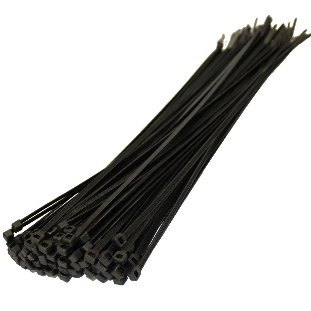 All Trade Direct 100 X Black Cable Ties 370Mm X 4.8Mm Zip Tie Wraps Bases All Sizes Stocked