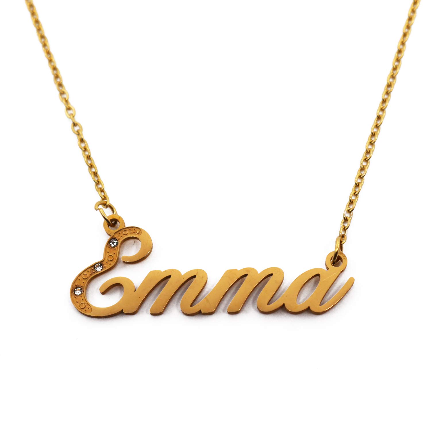 Emma Name Necklace ,Gold Plated, Custom Name Pendants, Jewellery for Ladies, Girlfriend, Mother, Sister, Friends,personalised name necklace Emma
