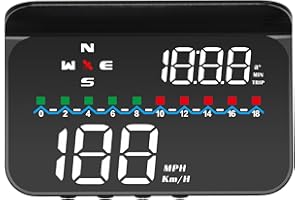 WURAWUS GPS Speedometer Digital Heads Up Display for Cars, Multi-function Universal Car HUD Display for All Vehicles