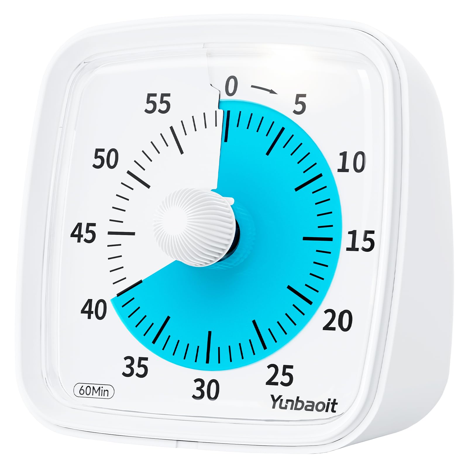 Photo 1 of Yunbaoit Visual Timer with Night Light, 60-Minute Countdown Timer for Kids and Adults, Silent Classroom Timer, Time Management Tool for Home, School, or Work (Light White)