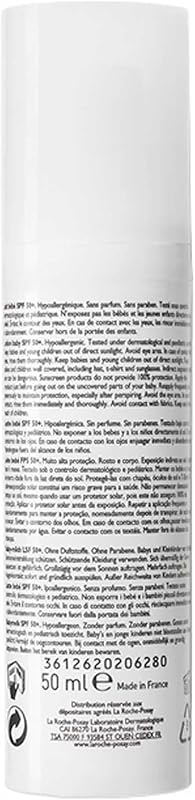 La Roche Posay Sun Milk for Baby, protetor solar com SPF50+, previne o stress oxidativo e o aparecimento de manchas, água, suor e areia, Anthelios Dermo-Pediatrics, 50 ml