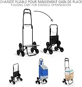 VOUNOT Folding Shopping Trolley on 6 Wheels Stair Climbing Cart 30L Blue view 7