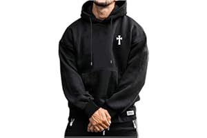 SOLY HUX Hoodies for Men Graphic Print Drawstring Drop Shoulder Long Sleeve Sweatshirt Pullover Tops