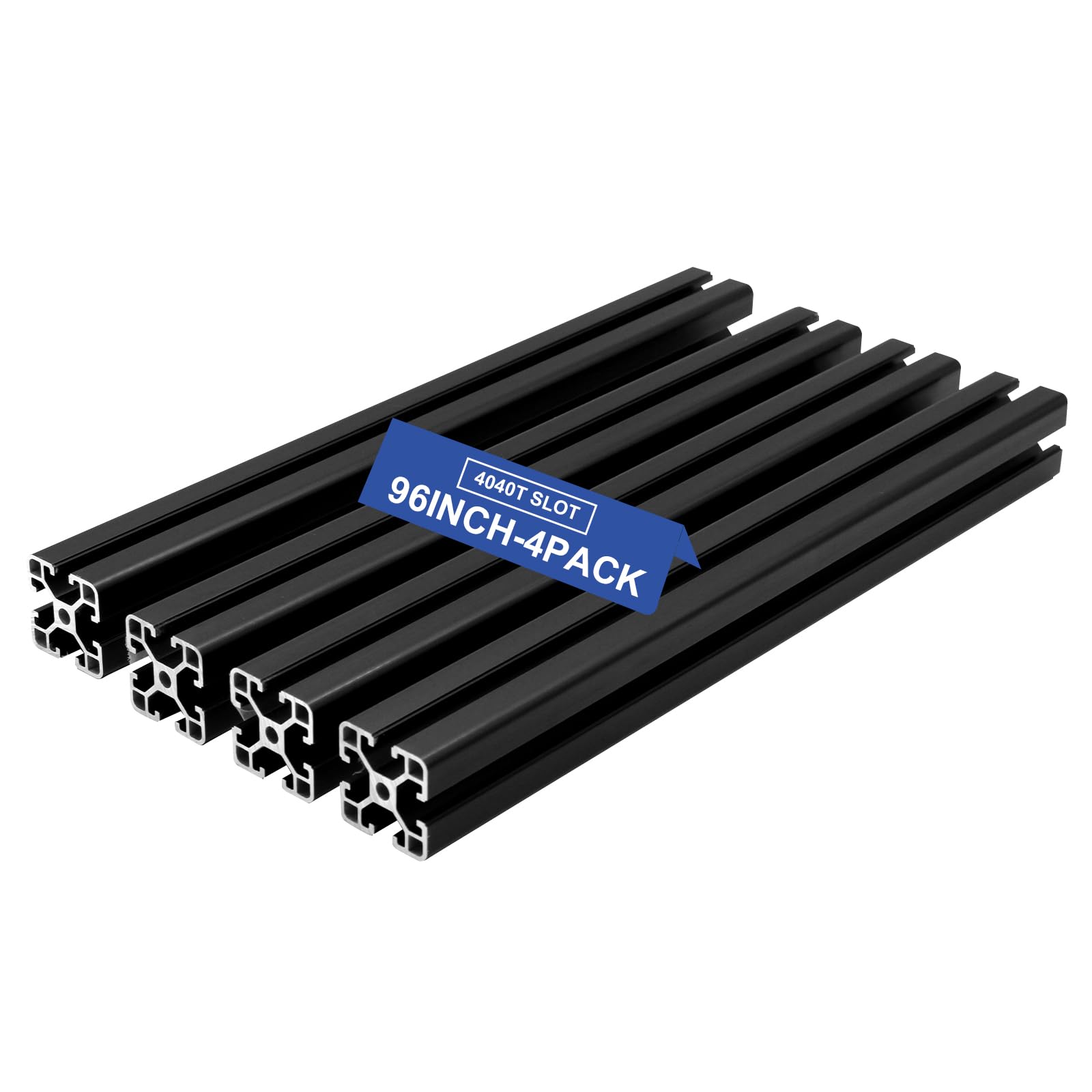 Photo 1 of Seekliny 4Pack 4040 T Slot Aluminum Extrusion 96 inch Black Extruded Aluminum Profile 40x40 8ft T-Slotted Framing European Standard Anodized Linear Rail for 3D Printer Accessories Parts