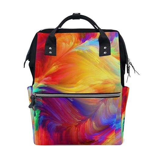Bunte abstrakte Wickeltasche Rucksack für Mutter groß Unisex