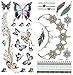 Foxjoy Metallic Temporary Tattoos, 12 Sheets, 200 Designs