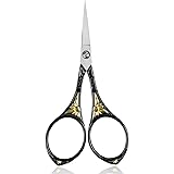 BIHRTC Stainless Steel European Vintage Floral Scissors for Embroidery, Sewing, Craft, Art Work & Everyday Use (Black)