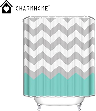 Schwarz Memory Turkis Grau Weiss Muster Wasserdicht Badezimmer Stoff Duschvorhang Bad Decor 182 9 X 182 9 Cm Amazon De Kuche Haushalt