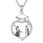 Dralox Graduation Gift S925 Sterling Silver Necklace Pendant Women's Heart Shaped Necklace Graduation Gift for Female Friends,Suitable for adults