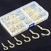 120Pcs 6 Sizes Metal Screw-in Ceiling Hooks Kit, Gold Self-Tapping Cup Hooks for Home/Workplace/Office (Q-Screw)