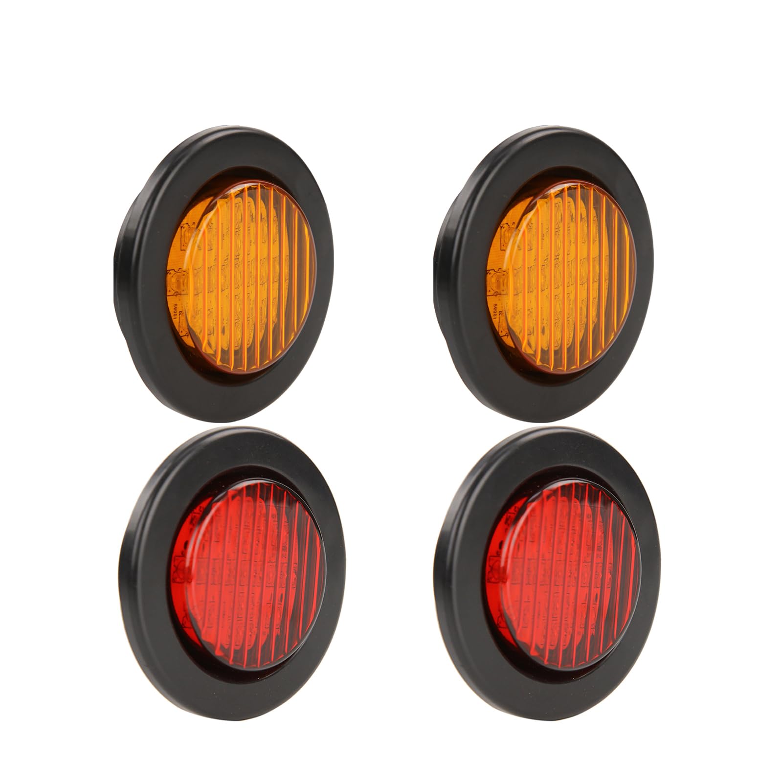 Photo 1 of NEW SUN Premium 2.5" Round LED Trailer Lights, 13 LEDs Side Marker Lights, Clearance Lights Kits with Grommet & 2-Pin Plug - Universal for Trucks, Trailers, Rvs, Camper, 2 Pcs Amber 2 Pcs Red