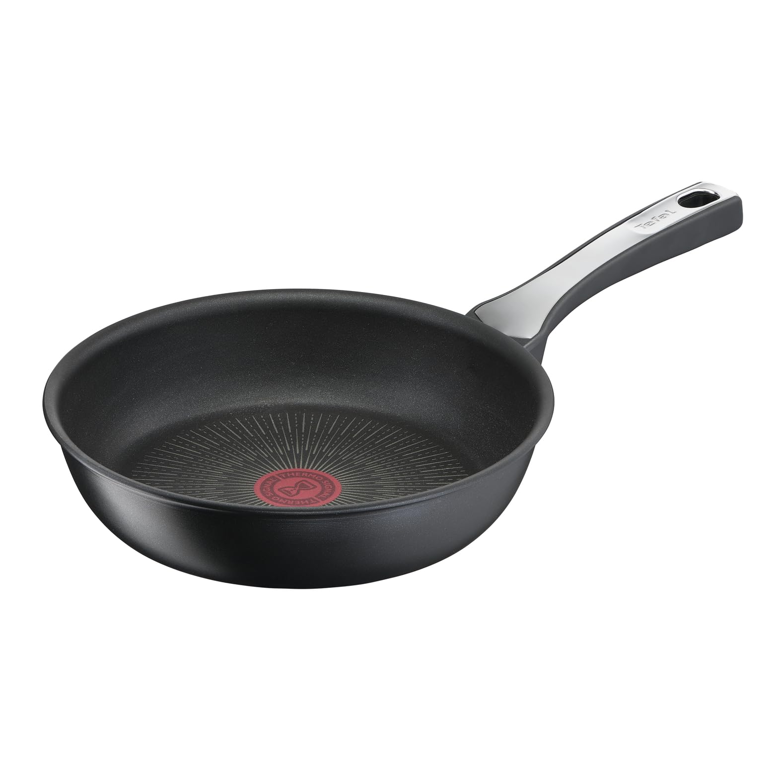 Tefal Unlimited On Bratpfanne 24 cm, Pfanne Induktion mit kratzfester Titanium Antihaft-Beschichtung,Thermo-Signal bei idealer Brattemperatur, für alle Herdarten geeignet, schwarz, G25904