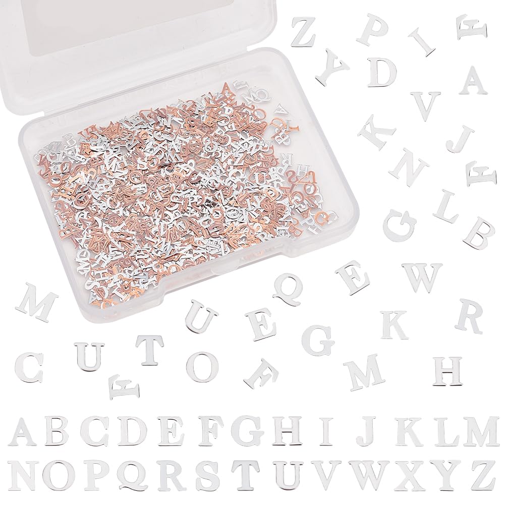OLYCRAFT 1040pcs Brass Alphabet Resin Filler Charms - 26 Styles (A-Z)