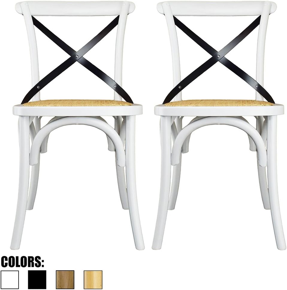 Best windsor dining chair, white/natural, set of 2