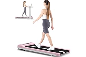 Dskeuzeew Under Desk Treadmill Walking Pad with Bluetooth&Remote, 2-in 1 Electric Treadmill Running Jogging Machine Max 265lb