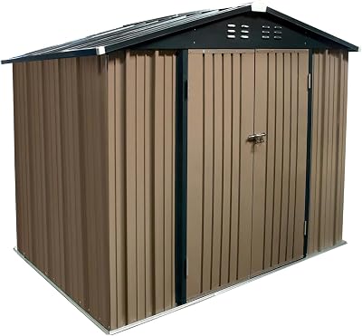 NC 8x6FT Metal Garden Shed Outdoor Storage Utility Tool Box Galvanized Steel