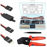 30 Sets Servo Connector Male Female Plug Crimp Pin Cable Kit Compatible with Futaba JR Hitec Spektrum RC Connectors (with Cri