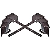 HiiFeuer Medieval Faux Leather Double Pauldron, Vintage Mercenary Knight Shoulder Armor for LARP/Cosplay Ren Faire