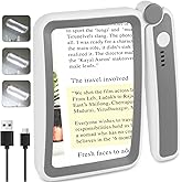 Rechargeable Magnifying Glass with Light for Reading, 5X Large Page Magnifier with LED Lighted for Seniors Low Vision, Foldin