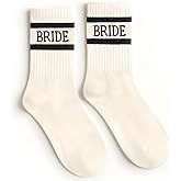 xo, Fetti Bride Socks, Ivory + Black | Bride To Be Gift, Bachelorette Decorations, Wedding Day Slippers, Bridal Footwear Gift