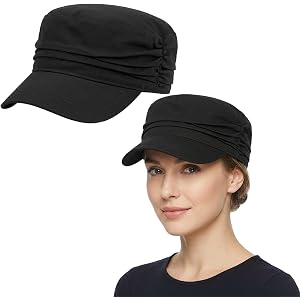 Newsboy Hats for Women, Moisture Wicking Linen Newsboy Cap, Adjustable Lightweight Breathable Hat for Women with Hair Loss, F