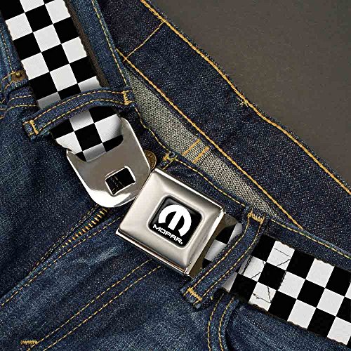 Mopar Logo Checker Black/white Seatbelt Belt