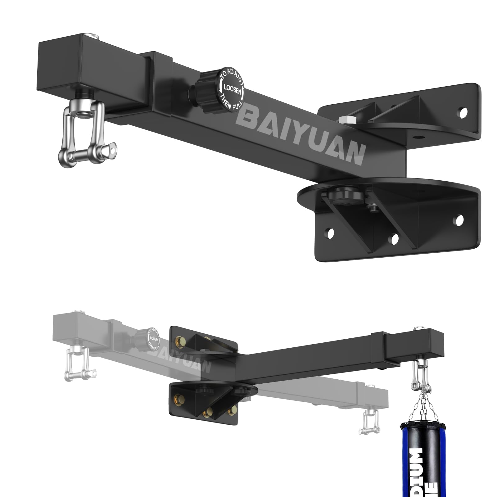 Photo 1 of Heavy Duty Punching Bag Hanger Wall Mount - 500Lb Capacity Adjustable & Foldable Heavy Bag Mount, Boxing Bag Bracket for Kickboxing Bag, Muay Thai Bag, Etc