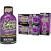 5-hour ENERGY Extra Strength Energy Shot, Grape Flavor, 30 Count, 1.93 oz., Zero Calories & Sugar-Free 230 mg Caffeinated Energy Shot, Amino Acids & B Vitamins, Dietary Supplements