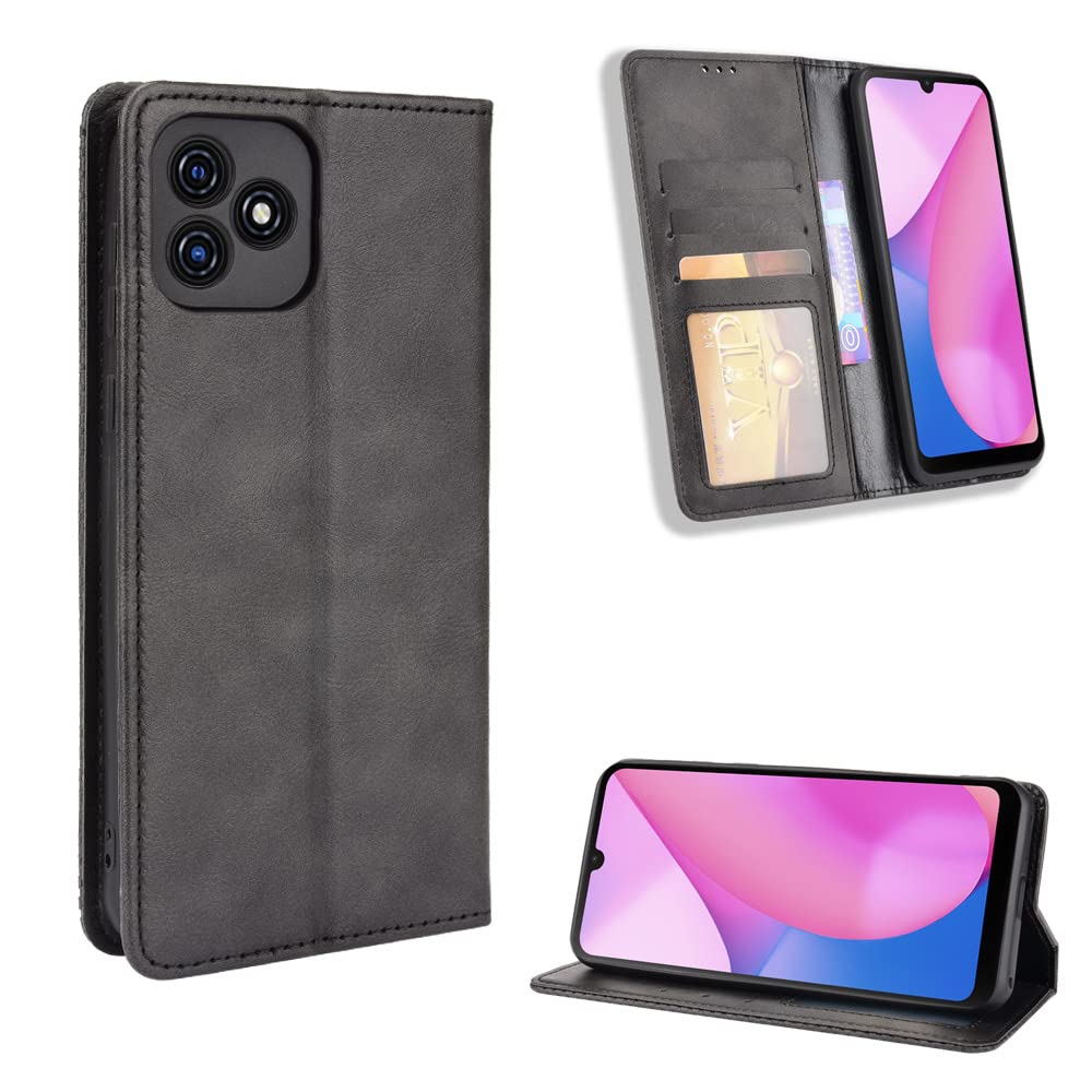 Blackview Oscal C20 Case [Wallet Case] [Kickstand] [Card Slots] [Magnetic Flip Cover] Compatible with Blackview Oscal C20 Smartphone(Black)