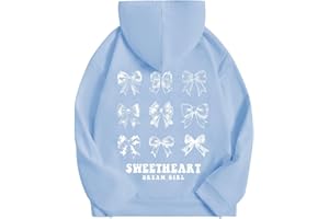 Verdusa Mommy and Me Matching Outfits Bow Letter Graphic Hoodie Lightweight Sweatshirts Cute Preppy Coquette Tops