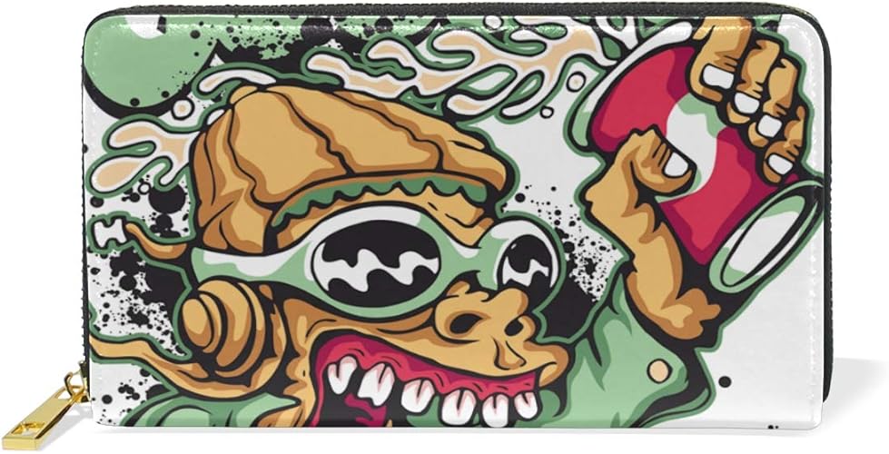 Amazon マイステージ Mystage 長財布 メンズ レディース 財布 ラウンドファスナー サイフ ロングウォレット レザー 二つ折り財布 カッコイイ 個性的 髑髏柄 ドクロ スカル Mystage 財布