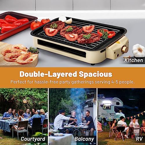 SUEWRITE Electric Griddle with Removable Temperature Control, Raclette