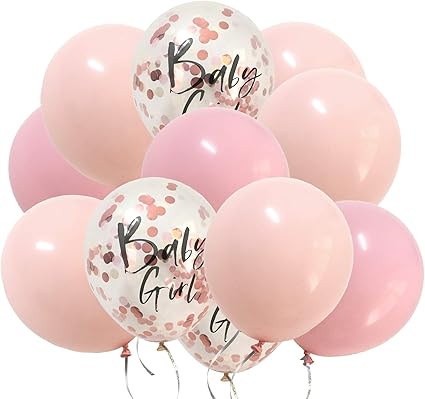 baby girl confetti balloons