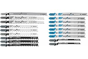 BOSCH T18C 18 Piece T-Shank Wood and Metal Cutting Jig Saw Blade Set Hole Saw