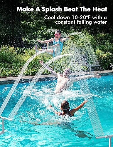 [Patent Pending] 2025 Upgrade Pool Fountain - Dual Spray Water Fountains for Above Ground/Inground Pools, 2-in-1 Adjustable Waterfall Pool Sprinkler Fountain