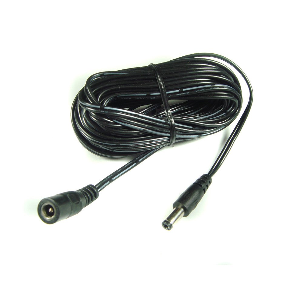 25 ft 2.1mm x 5.5mm DC Plug Extension Cable for Power Adapter 20AWG