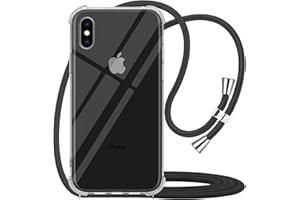 YESPURE for iPhone X Clear Crossbody Case Adjustable Shoulder Neck Lanyard Strap Phone Cover for iPhone Xs Women Girls Soft S
