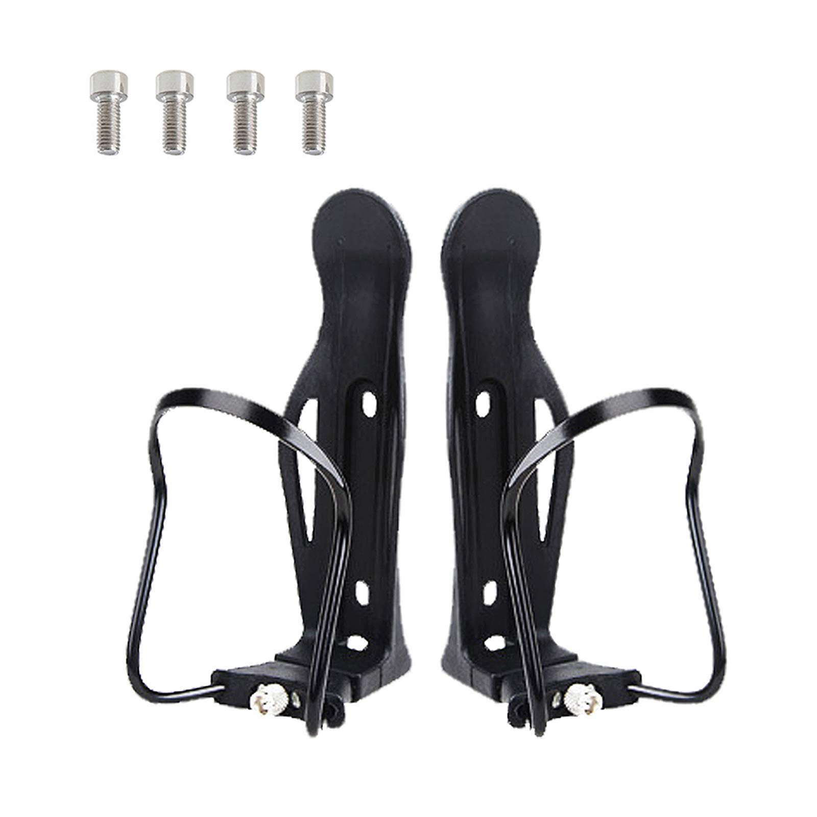 Runaup 2 Pack Bike Water Bottle Cages, Lightweight Aluminum Alloy Bicycle Water Bottle Holder Brackets for Outdoor Activities(Black)