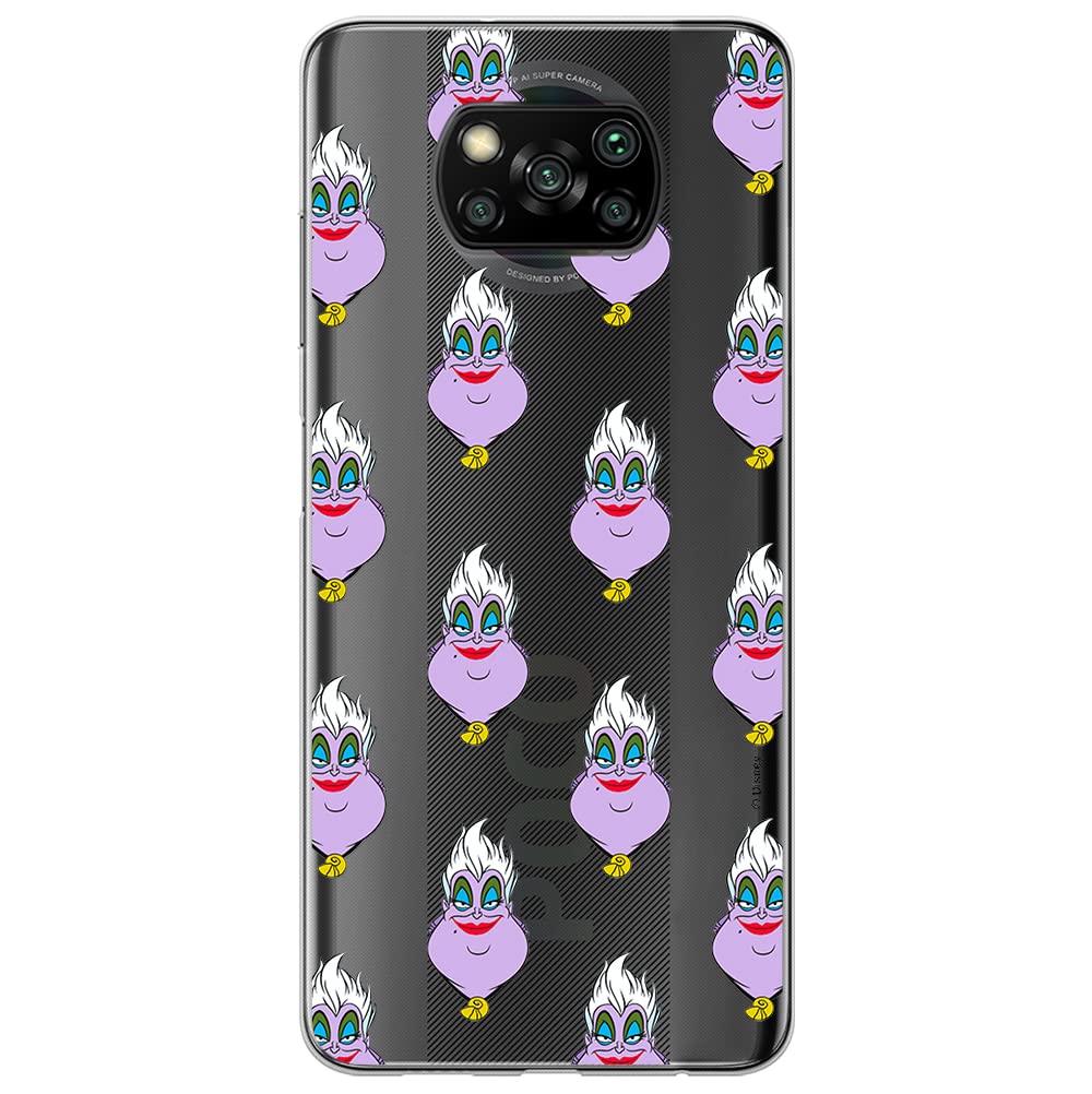 ERT GROUP mobile phone case for Xiaomi POCOPHONE X3 original and officially Licensed Disney pattern Ursula 003 optimally adapted to the shape of the mobile phone, partially transparent