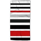 HGOD DESIGNS Strip Hand Towels Multicolo Striped Black Red Soft Hand Towel for Bathroom Kitchen Yoga Gym Decorative Towels 15"X30"