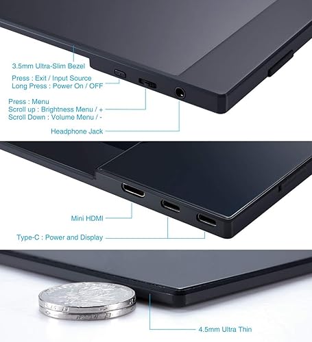 USB-C Portable Monitor Inch FHD 1080p FHD HDR FreeSync Zero