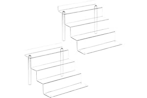 YESTBUY 2 Pack Clear Acrylic Risers Display Stand for Pop Figure, 4 Tier Cupcake Stand, Dessert Display Stand for Display Or Collections (6.8 x 9)
