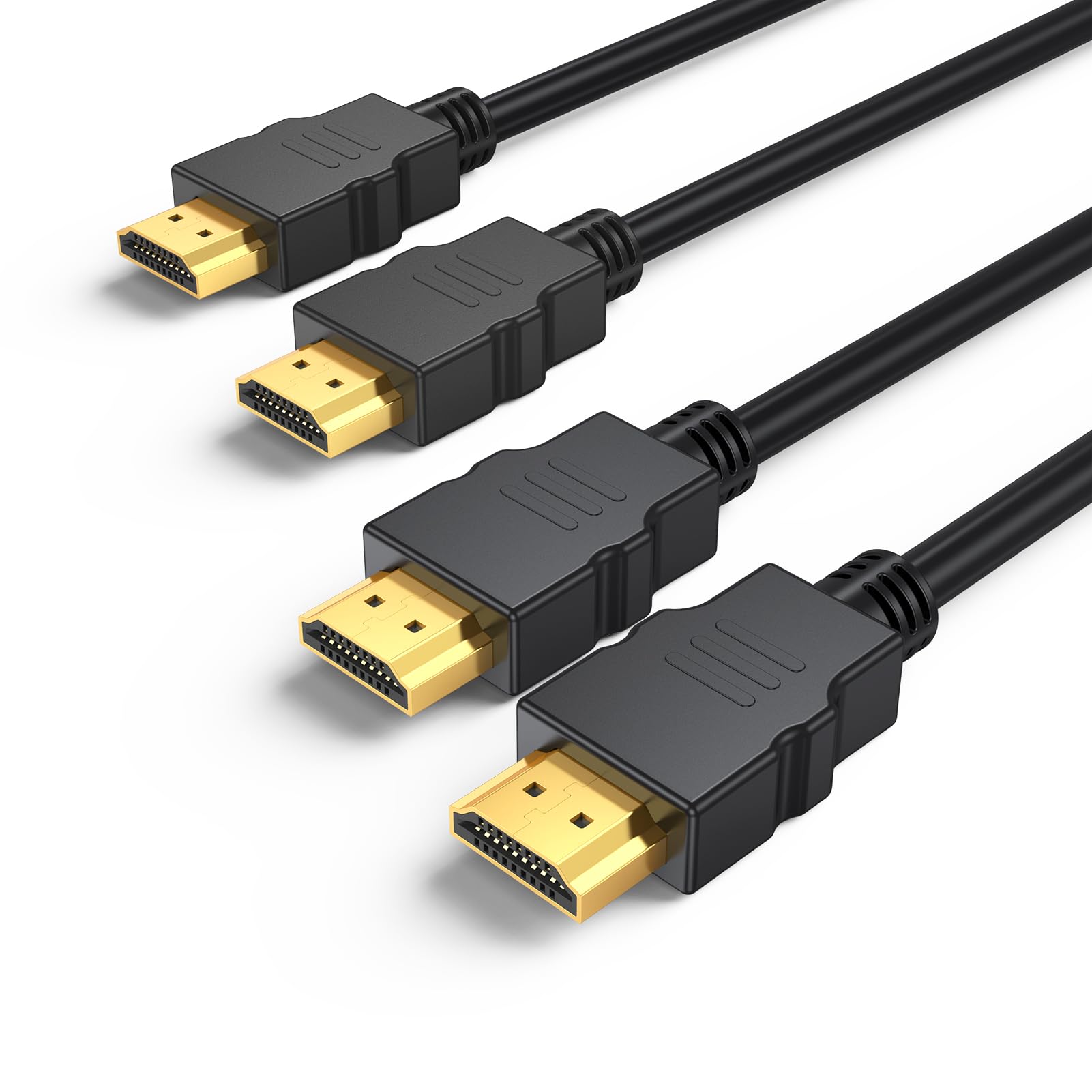 Photo 1 of 4K HDMI Cable 6FT 2-Pack, High Speed HDMI Cable Shielded Cord for Gaming Monitor Support 4K@60Hz, 2K@120Hz, Ethernet, HDR, 3D, ARC Compatible with Roku TV, Laptop, Monitor, PS5, Xbox, Blu-ray, HDTV